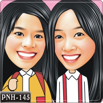 女生人像Q版漫畫PNW-145  小丸子.小玉Q版畫